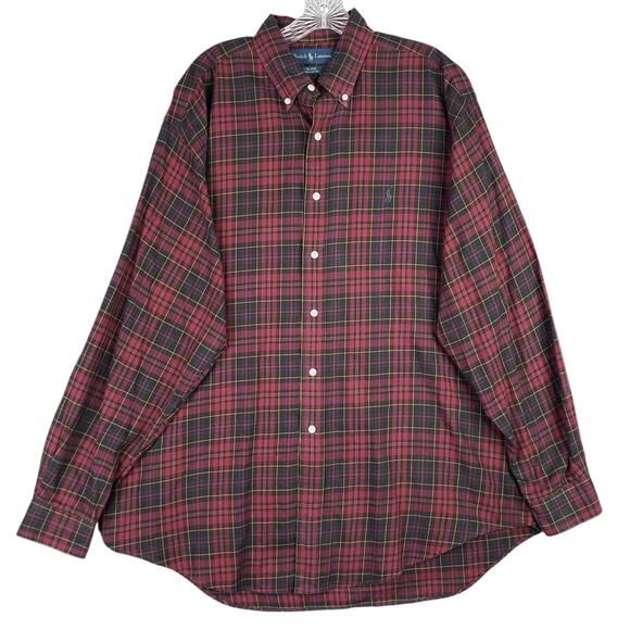 Polo Ralph Lauren Other - Polo Ralph Lauren Shirt Oxford Mens Size Large L Red Plaid Button Down Preppy